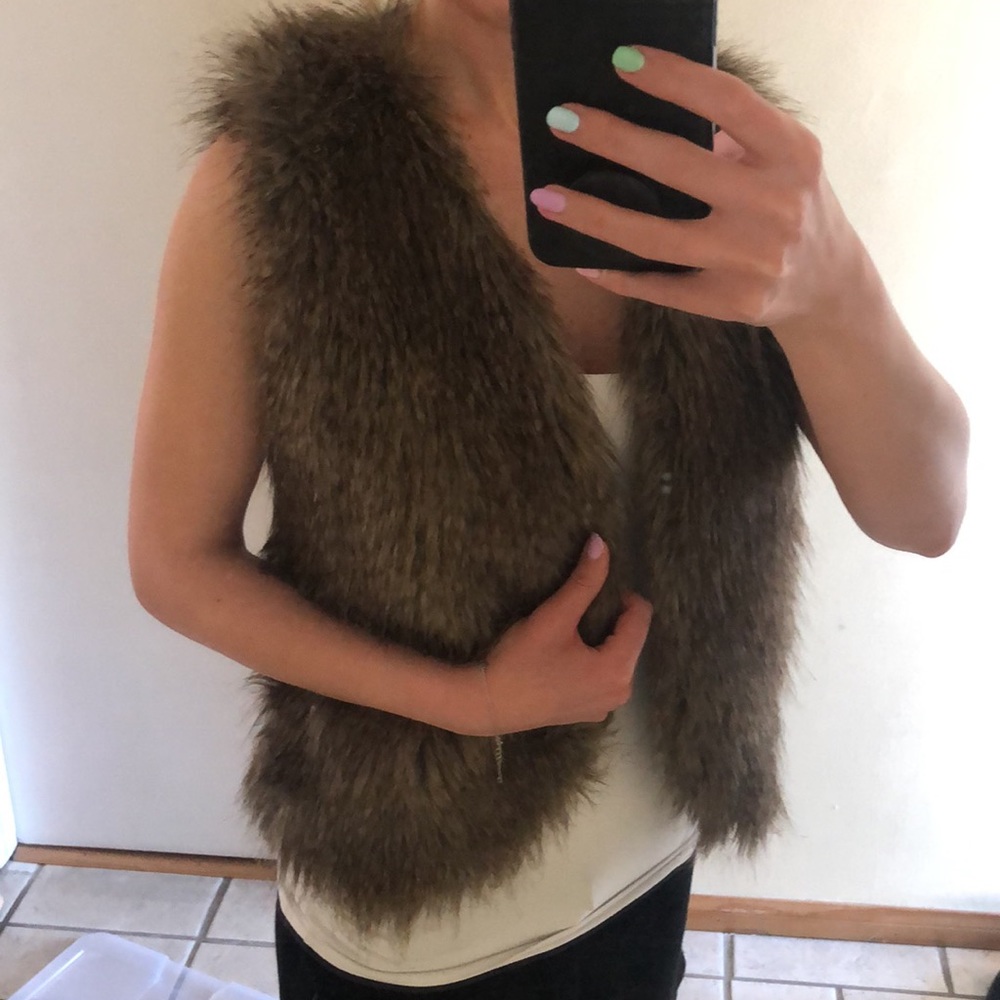 Faux leather vest